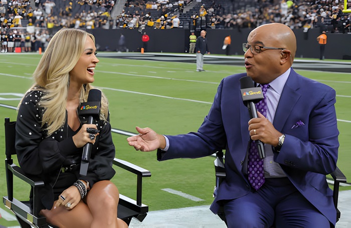 Carrie Underwood and Mike Tirico Photo